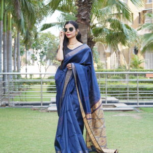 Pure Tussar Ghicha Silk Saree with Diamond Woven Pallu | Silk Mark Certified