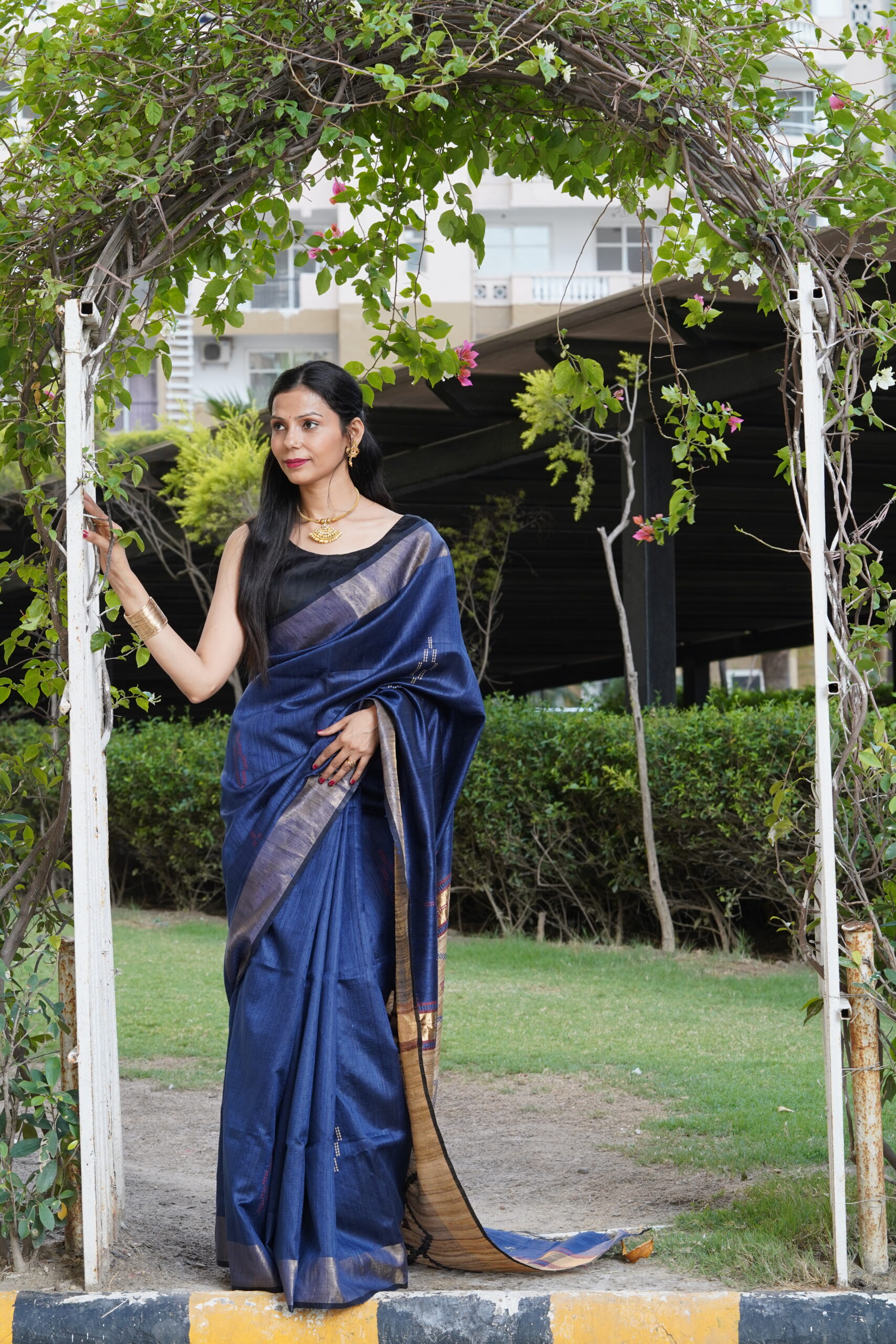 Pure Tussar Ghicha Silk Saree with Diamond Woven Pallu | Silk Mark Certified - Image 6